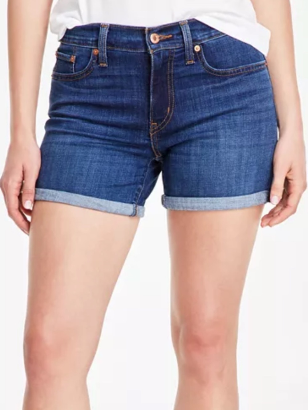 LEVI'S MID LENGTH DARK WASH SHORTS